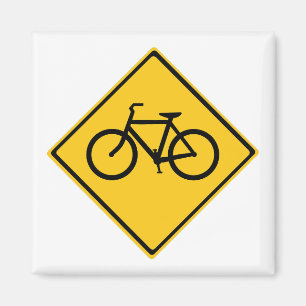 Road Sign Bicycle Magnet