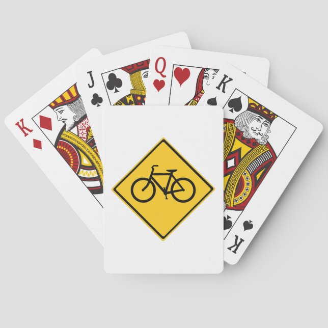 Road Sign Bicycle Playing Cards (Back)