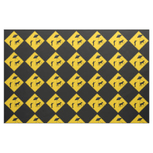 Road Sign- Cow and UFO Fabric