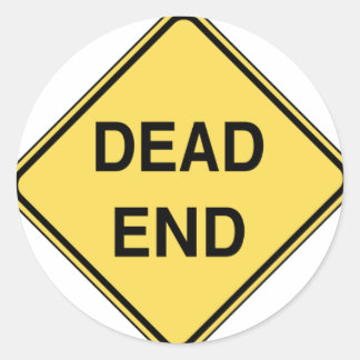 Road Sign - Dead End Classic Round Sticker