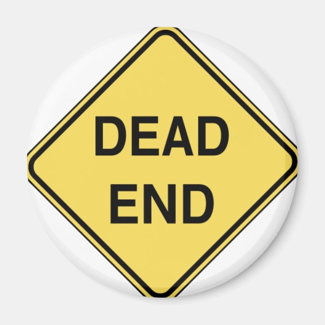 Road Sign - Dead End Magnet (Front)