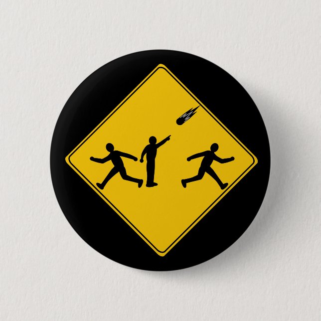 Road Sign- Meteor 6 Cm Round Badge (Front)