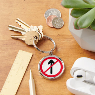 Road Sign No Entry   Premium Keychain