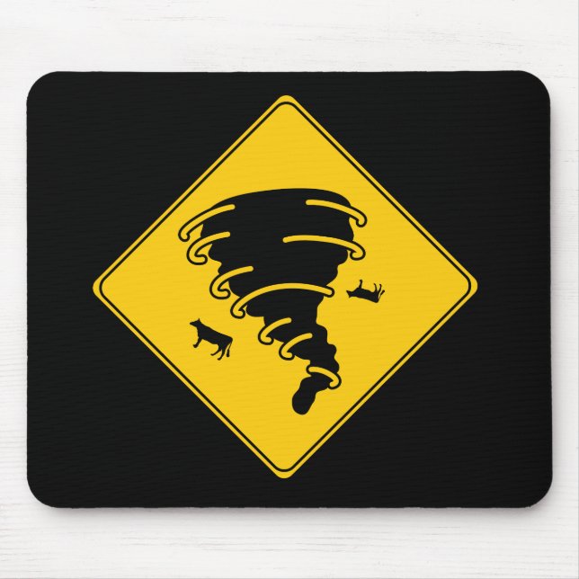 Road Sign- Tornado Mouse Pad (Front)