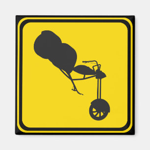 Road Sign Trikes Crossing Magnet
