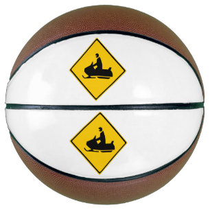 Road Snowmobile Warning Sign Snow Winter Plus Basketball