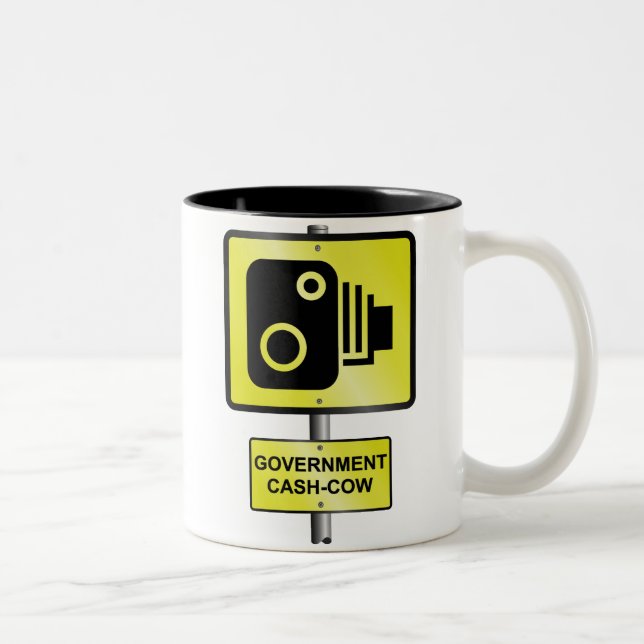 Road speed camera Two-Tone coffee mug (Right)