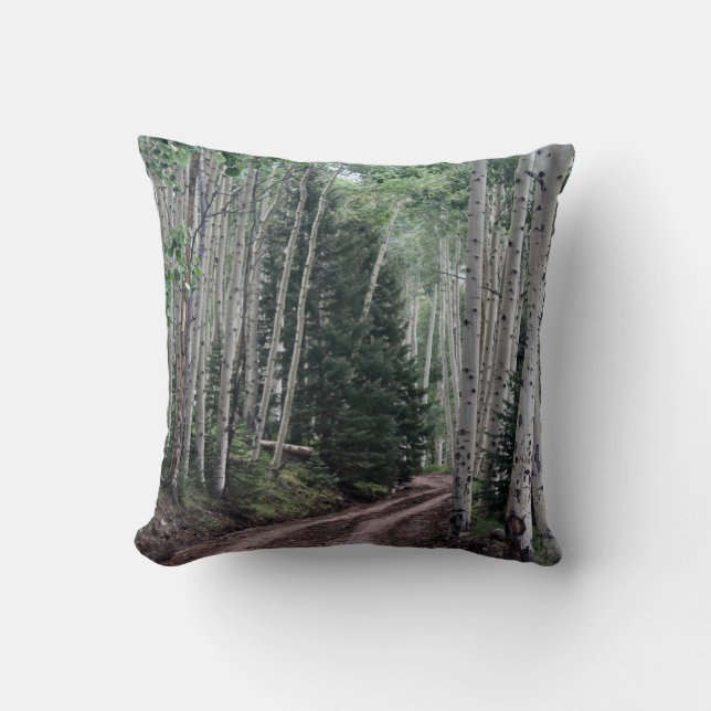 Road Through The Birch Cushion (Front)
