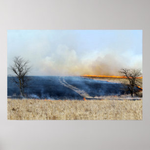Road Through the Prairie Burn 24 x 16 Poster