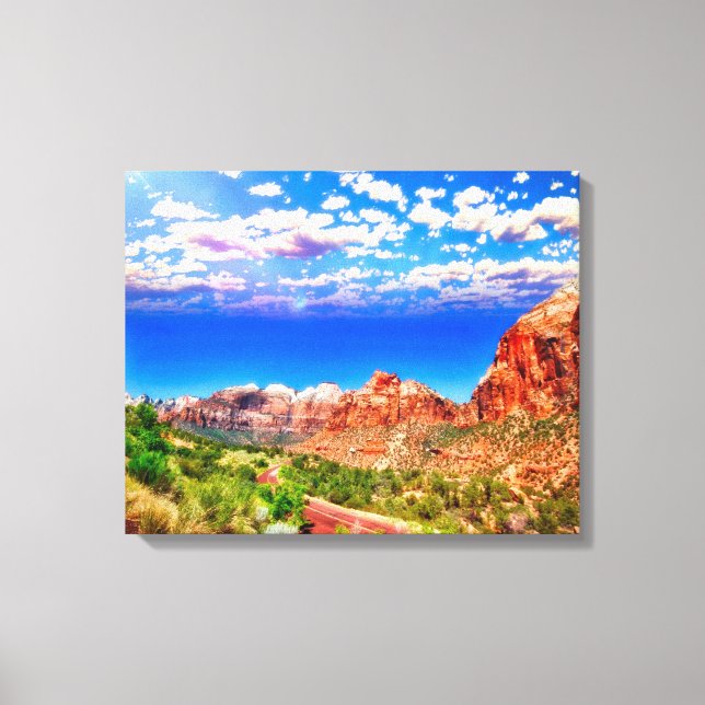 Road Through Zion National Park Canvas Print (Front)
