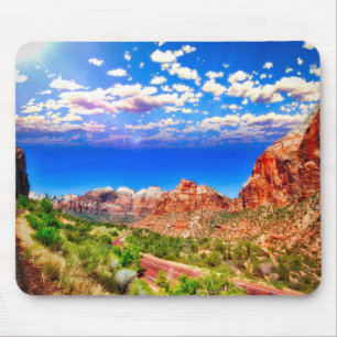 Road Through Zion National Park Mouse Pad