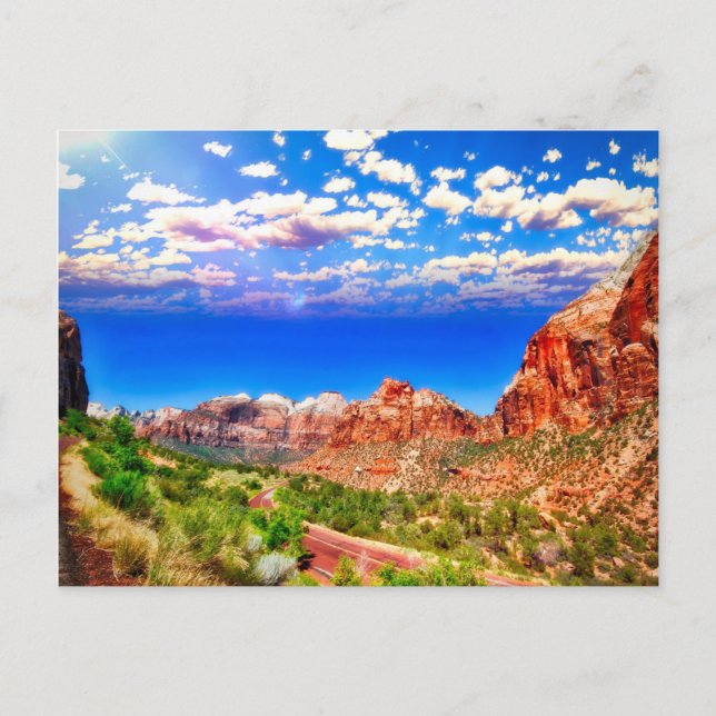 Road Through Zion National Park Postcard (Front)