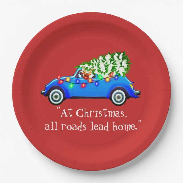 Road To Christmas Paper Plate (Front)