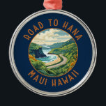 Road to Hana Maui Hawaii Retro Distressed Circle Metal Tree Decoration<br><div class="desc">Road to Hana in a vector art style. The Hana Highway is a 64.4-mile-long stretch of Hawaii Routes 36 and 360 which connects Kahului to the town of Hana in east Maui.</div>