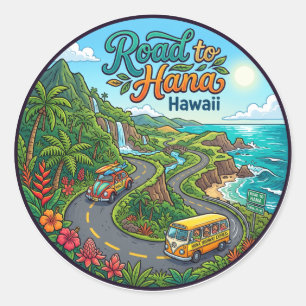 Road to Hana Scenic Highway USA Classic Round Sticker