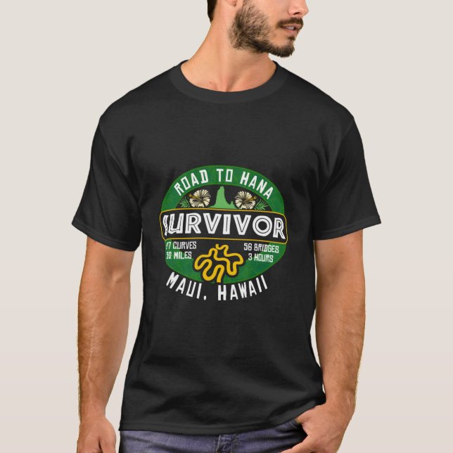 Road To Hana Survivor Curvy Palm Maui Hawaii Lover T-Shirt (Front)