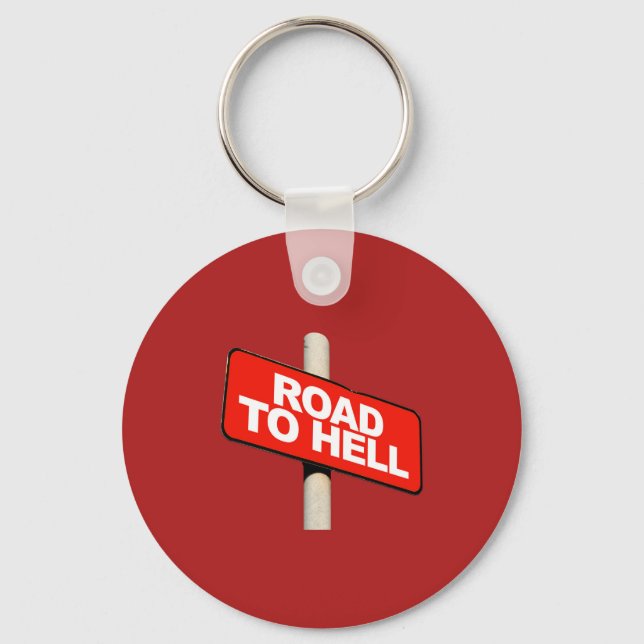 Road to hell sign key ring (Front)
