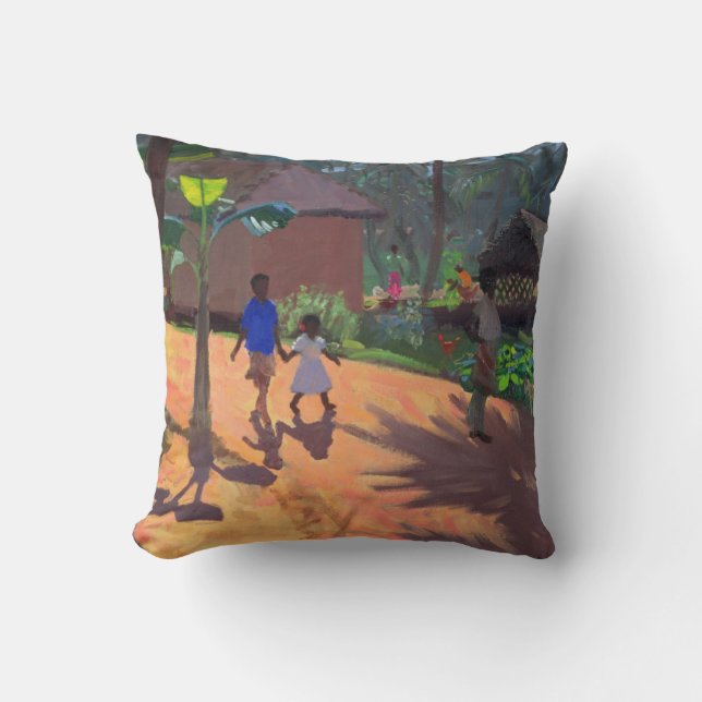 Road to Kovalum Beach Kerala 1996 Cushion (Front)