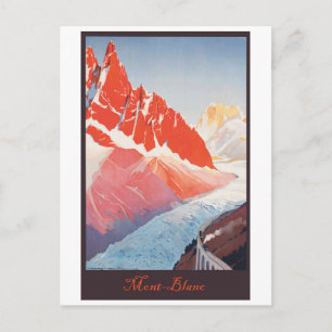 Road to Mont Blanc, vintage travel Postcard