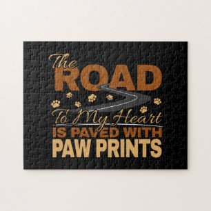Road to My Heart Paved in Paw Prints Dog Lover  Jigsaw Puzzle