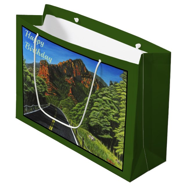 Road to Slide Rock, Sedona Large Gift Bag (Front Angled)