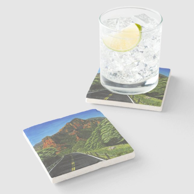 Road to Slide Rock Stone Coaster (Side)