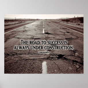 Road To Success Inspirational Poster