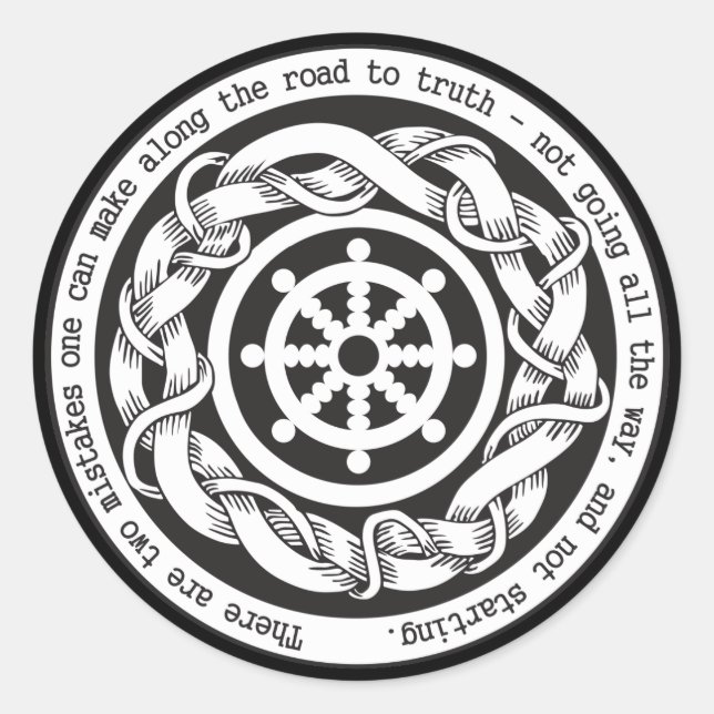 Road to Truth Dharma Wheel Classic Round Sticker (Front)