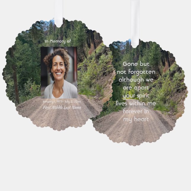 Road trail  Memorial Prayer Card Photo Keepsake (Front/Back)