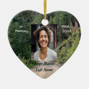 Road trail Memorial Prayer Card Photo Keepsake Ceramic Tree Decoration