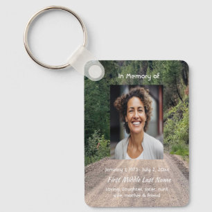 Road trail  Memorial Prayer Card Photo Keepsake Key Ring