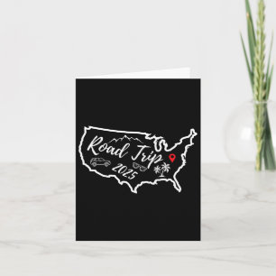 Road Trip 2025 Map Usa Family Friend Girl Trip Vac Card