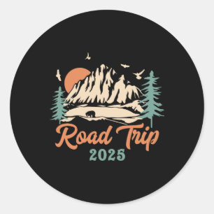 Road Trip 2025 Vacation Girls Trip Adventure Gift Classic Round Sticker