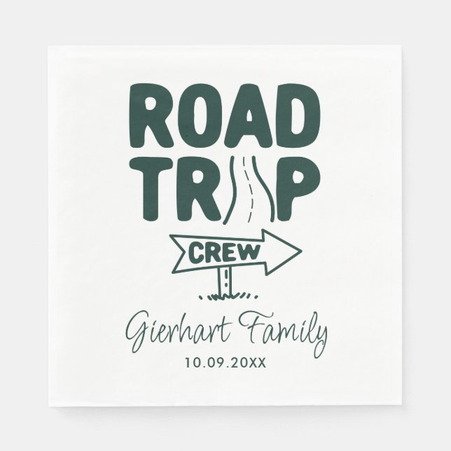 Road Trip Annual Family Event Custom Paper Napkin (Front)