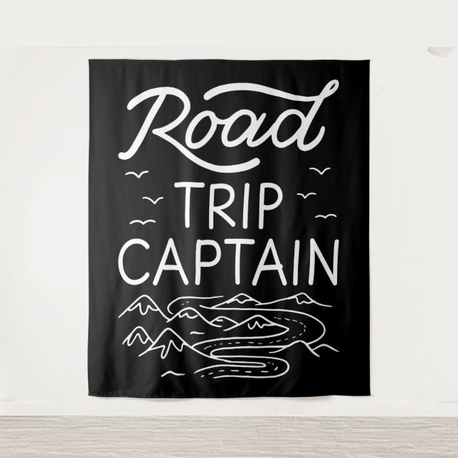 Road Trip Captain I - RV Pilot Camping Vacation Tapestry (Front)