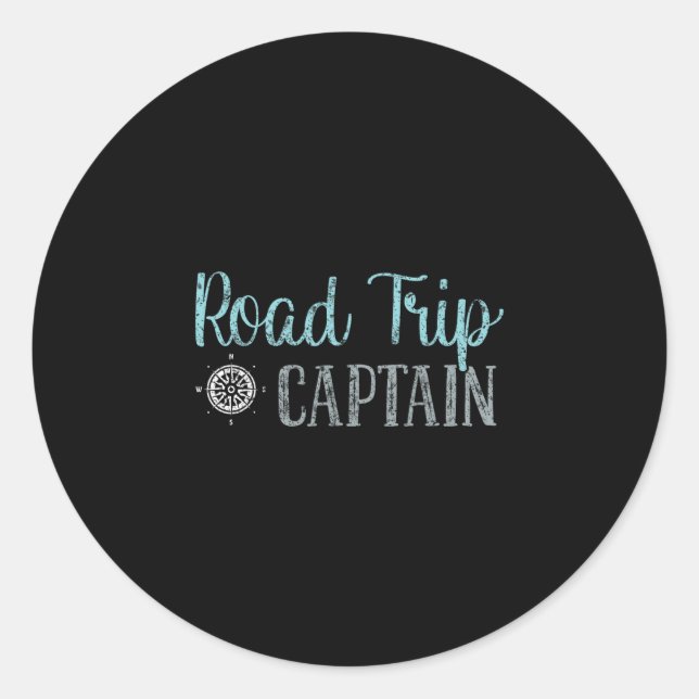 Road Trip Captain Road Trip  Classic Round Sticker (Front)