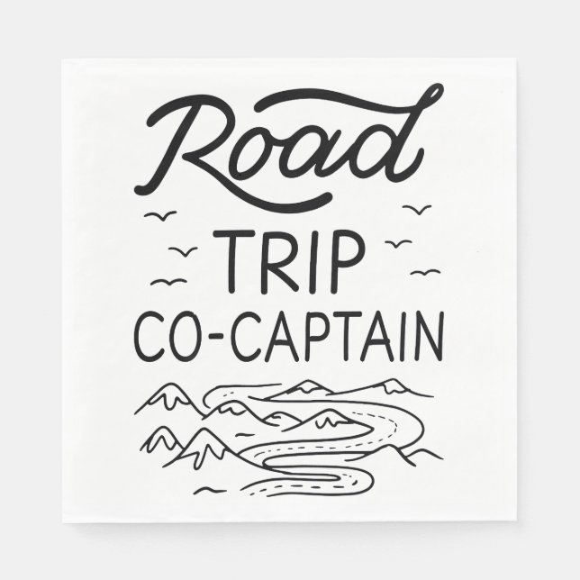 Road Trip Co-Captain I Napkin (Front)
