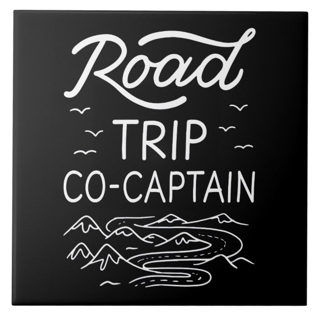 Road Trip Co-Captain I - RV Navigator Camping Love Tile (Front)