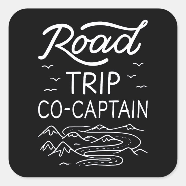 Road Trip Co-Captain I Square Sticker (Front)