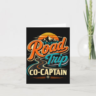 Road trip co captain vintage family vacation group card