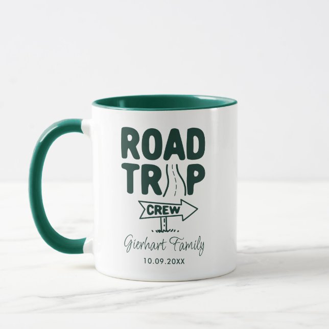 Road Trip Crew Family Vacation Custom Mug (Left)