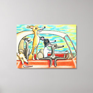 Road Trip   Italian Greyhounds Canvas Print