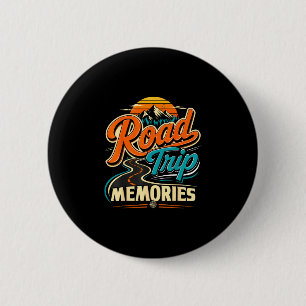 Road trip memories retro vintage mountain family 6 cm round badge