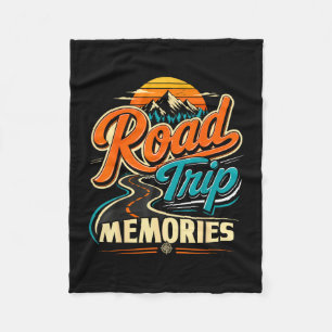 Road trip memories retro vintage mountain family fleece blanket