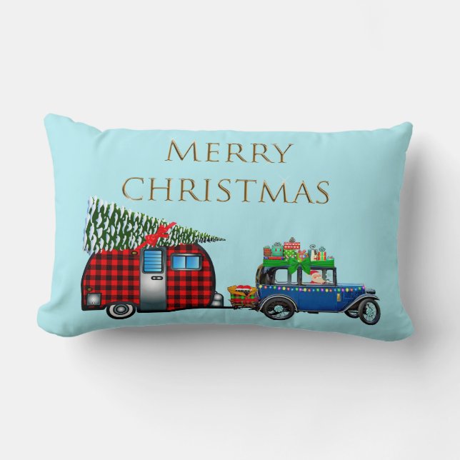 Road Trip Santa Lumbar Cushion (Front)