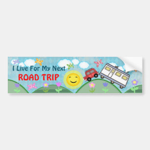 Road Trip Summer Vacation Bumper Sticker