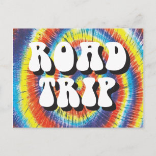 Road Trip tie-dye design Postcard
