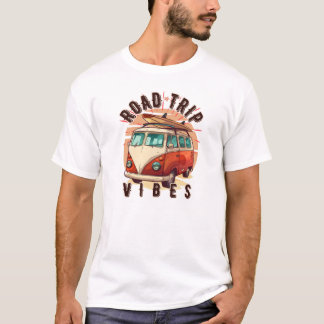 Road Trip Vibes Vintage Van T-Shirt