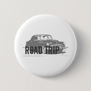 Road Trip Vintage Car 6 Cm Round Badge