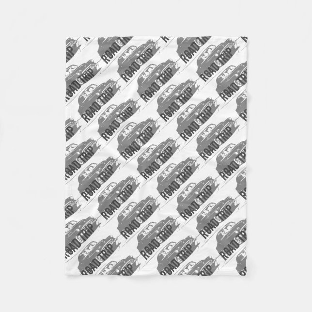 Road Trip Vintage Car Fleece Blanket (Front)